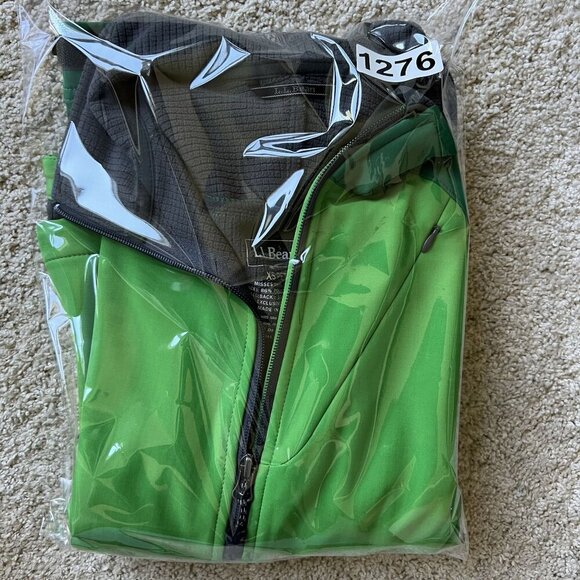 L L Bean Womens XS Pet Softshell Jacket Green Colorblock Athletic Jogging Hiking - Picture 13 of 13